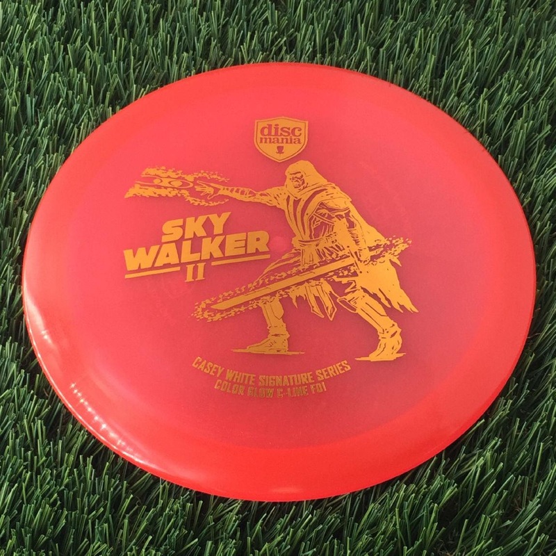 Discmania C-Line Color Glow Reinvented FD1 with Casey White Signature Series 2024 – Sky Walker II Stamp – 174g – Translucent Red