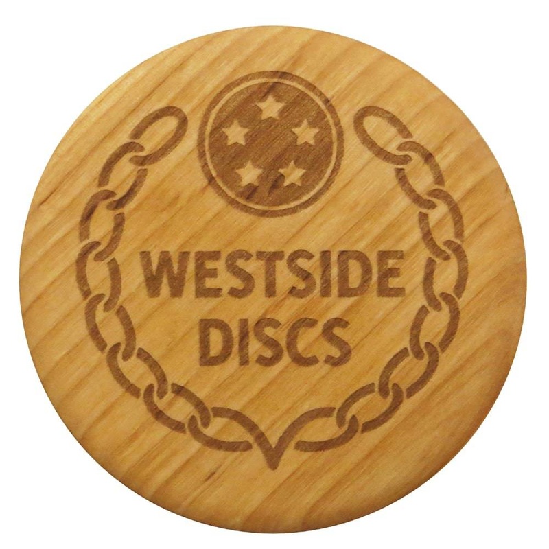Westside Discs Logo Alder Wood Mini Marker Disc