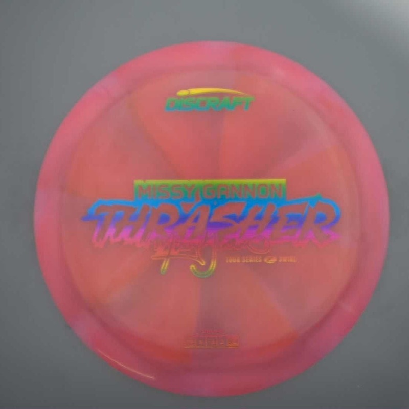 Discraft Elite Z Swirl Thrasher with Missy Gannon 2025 Tour Series Stamp – 173.8g – Pink