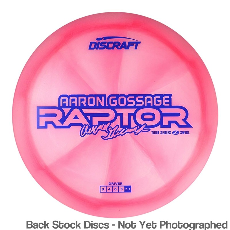 Discraft Elite Z Swirl Raptor Distance Driver with Aaron Gossage 2025 Tour Series Stamp [Back Stock Inventory – Disc and Stamp Color WILL VARY]
