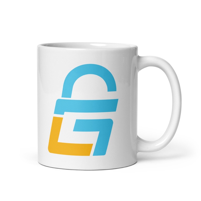 The ‘G’ White glossy mug