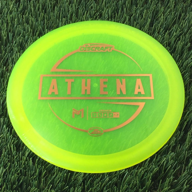 Discraft Elite Z Lite Athena with PM Logo Stock Stamp Stamp – 149g – Translucent Yellow