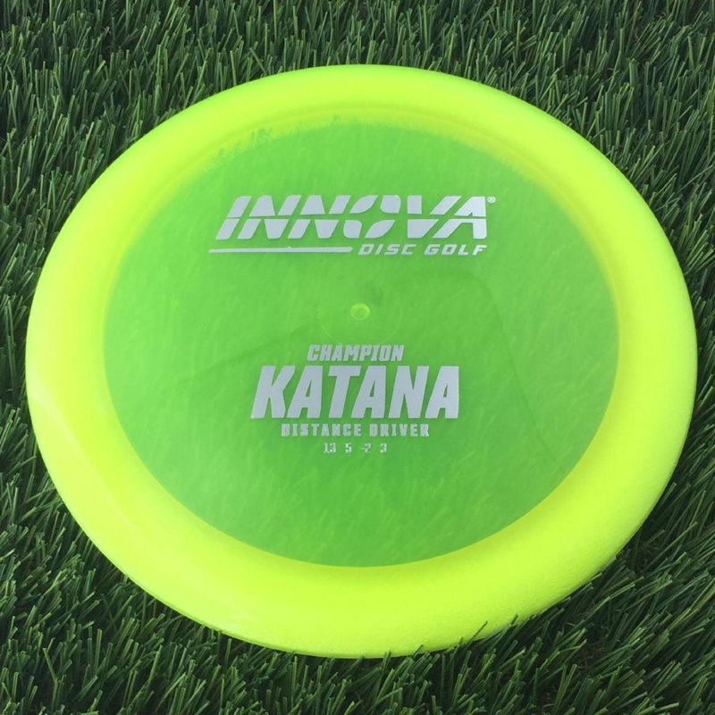 Innova Champion Katana with Burst Logo Stock Stamp – 163g – Translucent Yellow