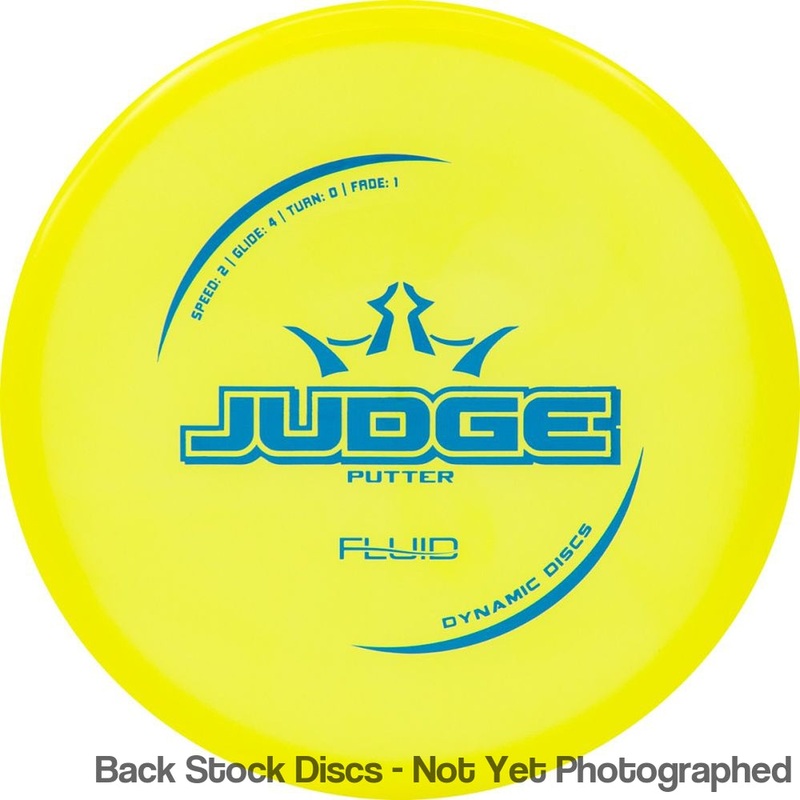 Dynamic Discs Fluid Judge Putter (Stock Stamp) [Back Stock Inventory – Disc and Stamp Color WILL VARY]