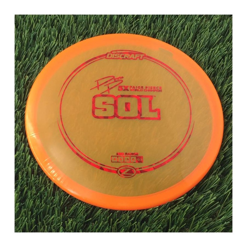 Discraft Elite Z Sol with PP 29190 5X Paige Pierce World Champion Stamp – 166g – Translucent Orange