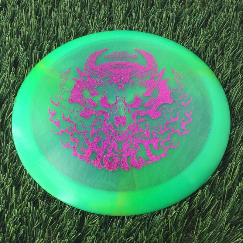 Discraft Elite Z Swirl Heat with 2023 Ledgestone Edition – Wave 1 Stamp – 174g – Translucent Green