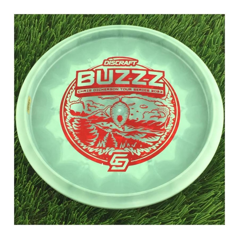 Discraft ESP Swirl Buzzz with Chris Dickerson Tour Series 2023 Stamp – 174g – Solid Muted Green