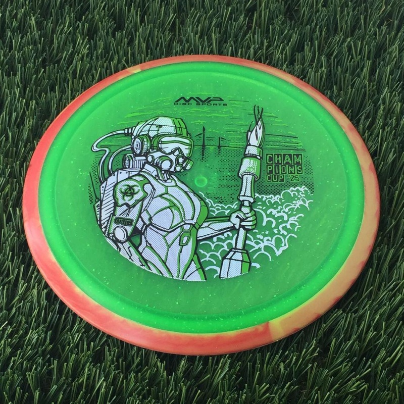 Axiom Particle Glow Proton Virus with OTB Champions Cup 2025 – Jane DOE by John Dorn Stamp – 170g – Orange Rim Green