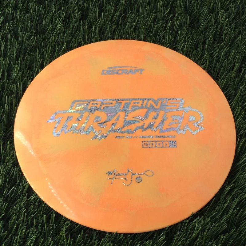Discraft ESP Swirl Captain’s Thrasher with First Run // Modified Overstable Missy Gannon Signature Stamp – 174g Light Orange
