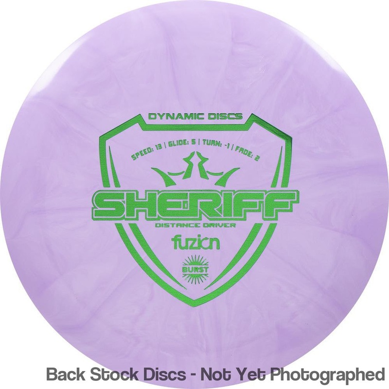 Dynamic Discs Fuzion Burst Sheriff Distance Driver (Stock Stamp) [Back Stock Inventory – Disc and Stamp Color WILL VARY]