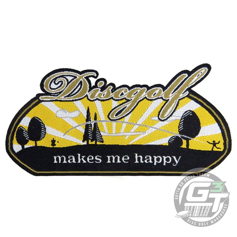 PG Productions Disc Golf Makes Me Happy Iron-On Disc Golf Patch