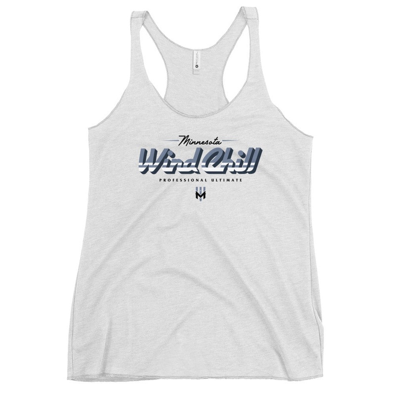 Wind Chill Women’s Racerback Tank – White 3D Text
