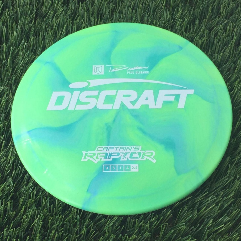 Discraft ESP Swirl Captain’s Raptor with Paul Ulibarri Stamp – 174g Green