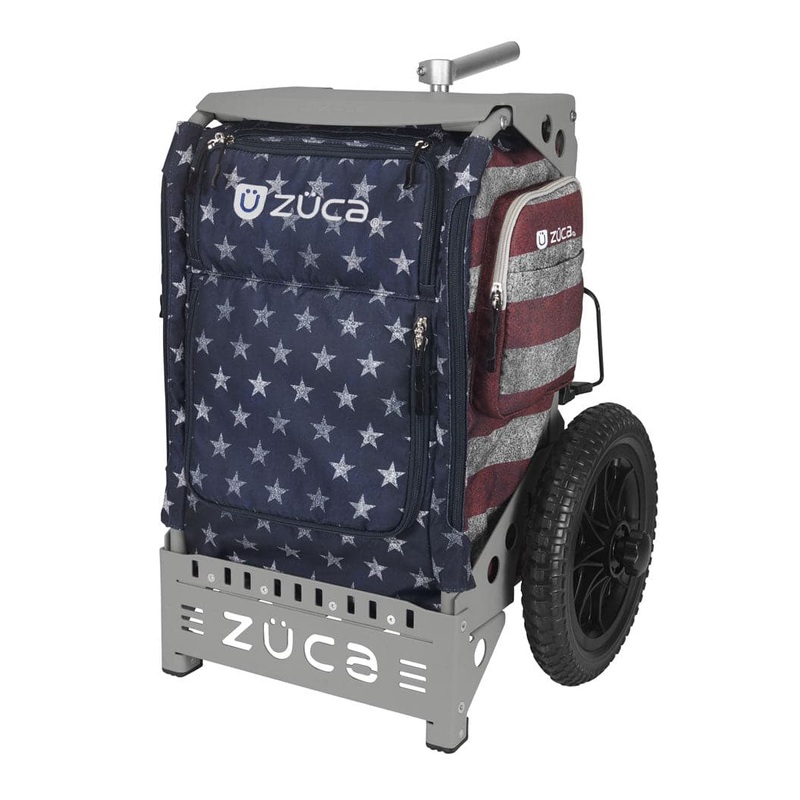 Zuca Trekker Disc Golf Cart – Gray Frame With Old Glory Insert Bag