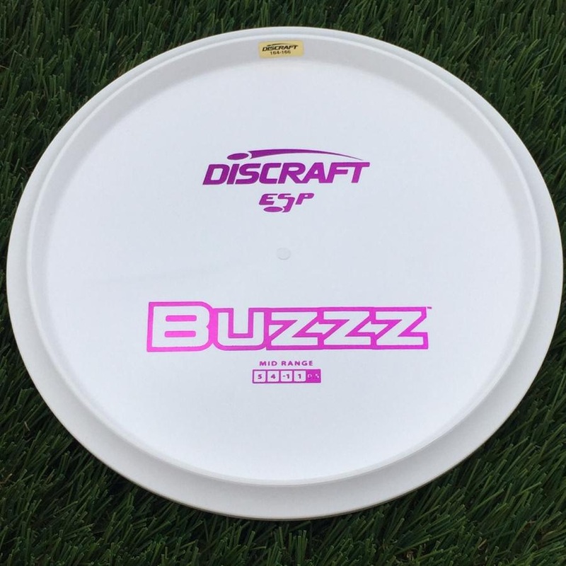 Discraft ESP Buzzz with Dye Line Blank Top Bottom Stamp – 166g – Solid White