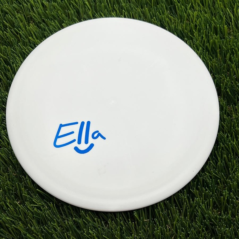Discmania D-Line Flex 2 Glow FD with Ella Smiley Face – Ella Hansen Stamp – 175.8g – White