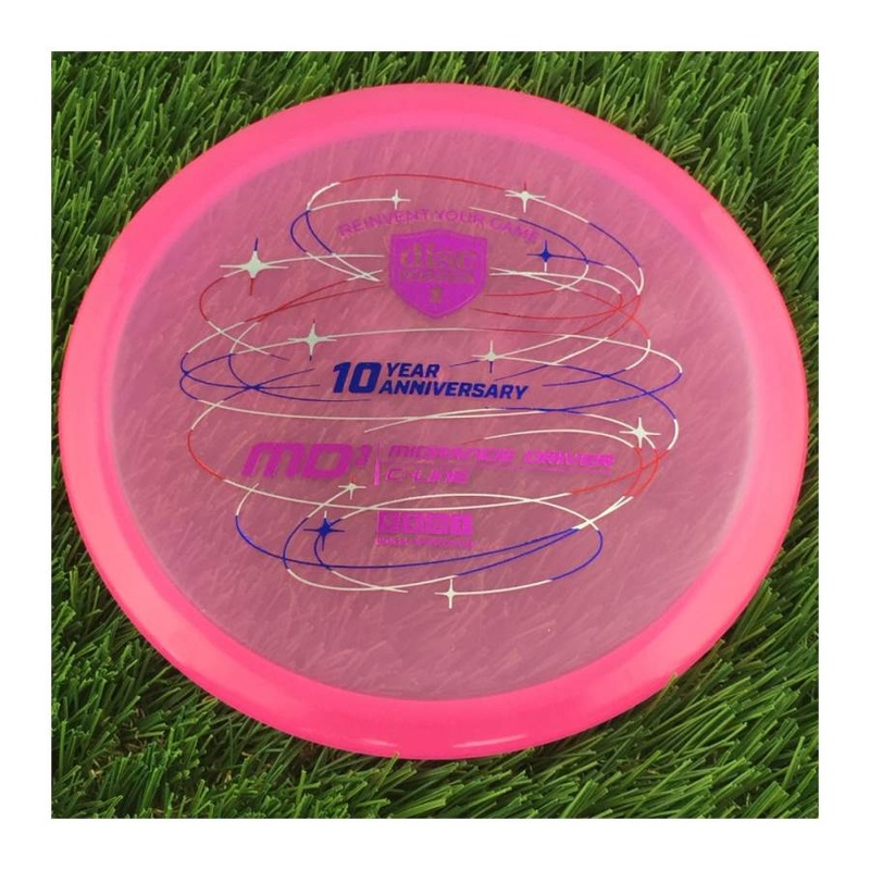Discmania Italian C-Line MD3 Reinvented with 10 Year Anniversary Revolution Design Stamp – 176g – Translucent Pink