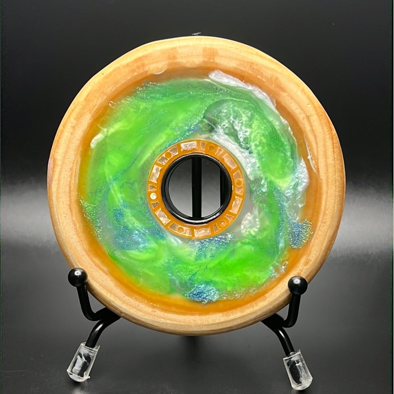 Custom Glow Resin Mini – Wooden Rim and Spinner!