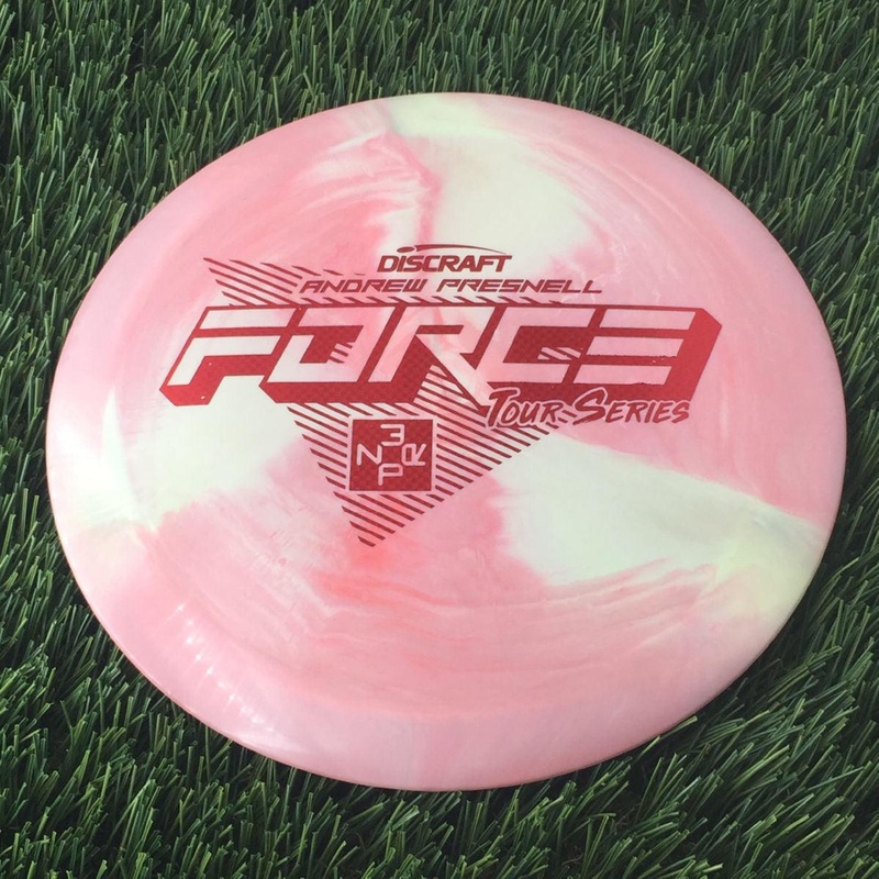 Discraft ESP Swirl Force with Andrew Presnell Tour Series 2022 Stamp – 174g Light Red