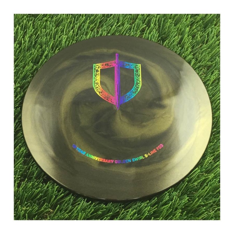 Discmania Golden Swirl S-Line FD3 with 10 Year Anniversary Sword and Shield Stamp – 174g – Solid Gold