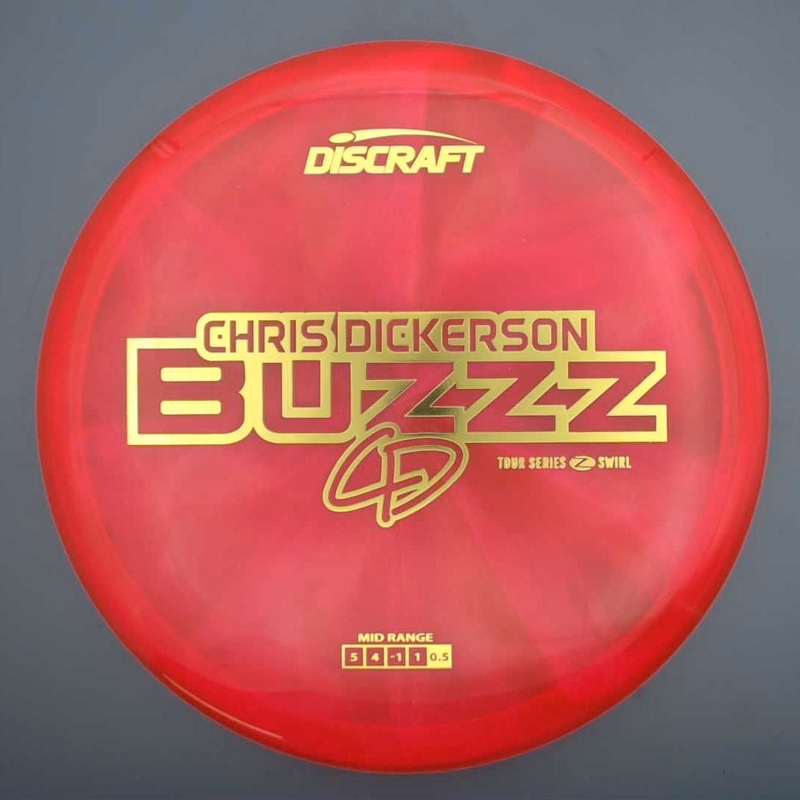Discraft Elite Z Swirl Buzzz with Chris Dickerson 2025 Tour Series Stamp – 178.2g – Red