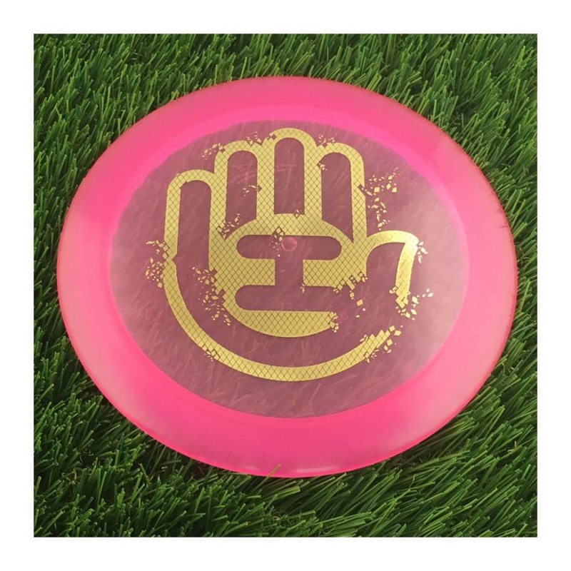 Dynamic Discs Lucid Ice Defender with Handeye Breakaway Stamp – 171g – Translucent Pink