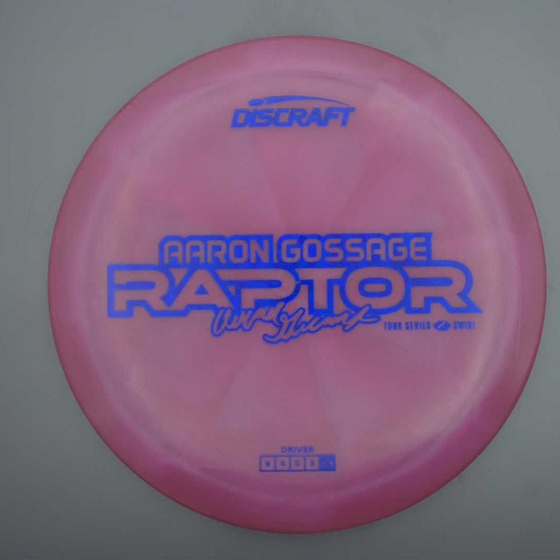 Discraft Elite Z Swirl Raptor with Aaron Gossage 2025 Tour Series Stamp – 174.3g – Purple