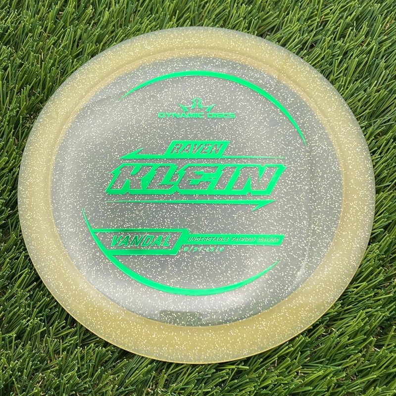 Dynamic Discs Lucid Gold Metal Flake Vandal with Raven Klein 2025 Signature Mold Stamp – 175.6g – Gold