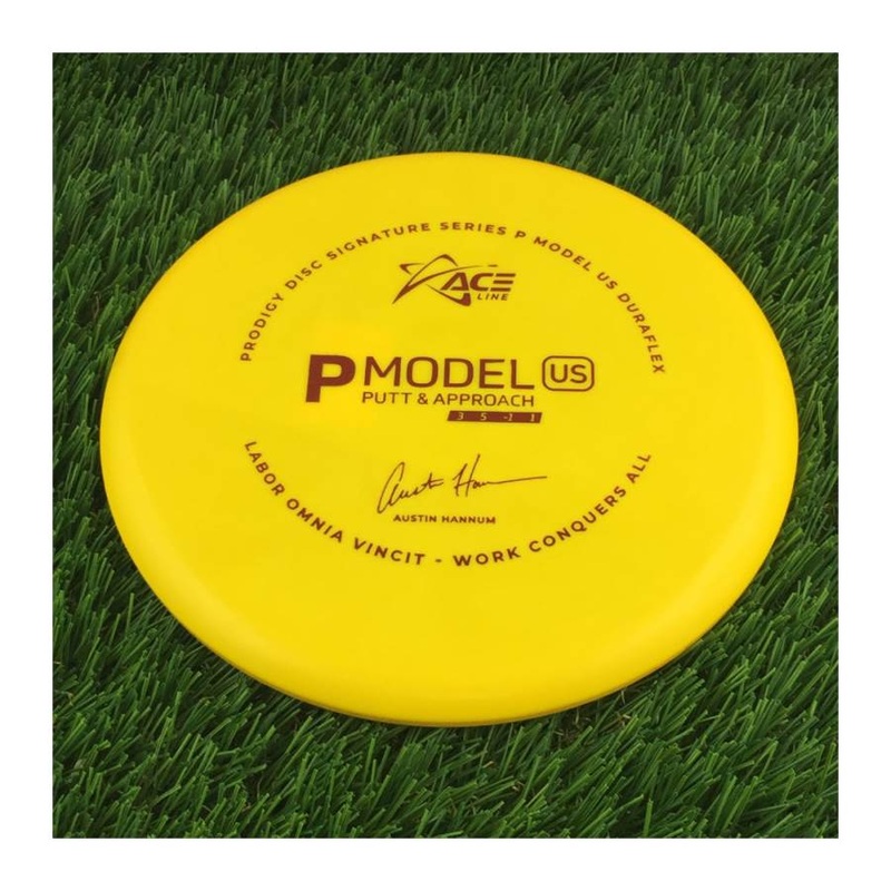 Prodigy Ace Line DuraFlex P Model US with 2022 Signature Series Austin Hannum Labor Omnia Vincit – Work Conquers All Stamp – 174g – Solid Yellow