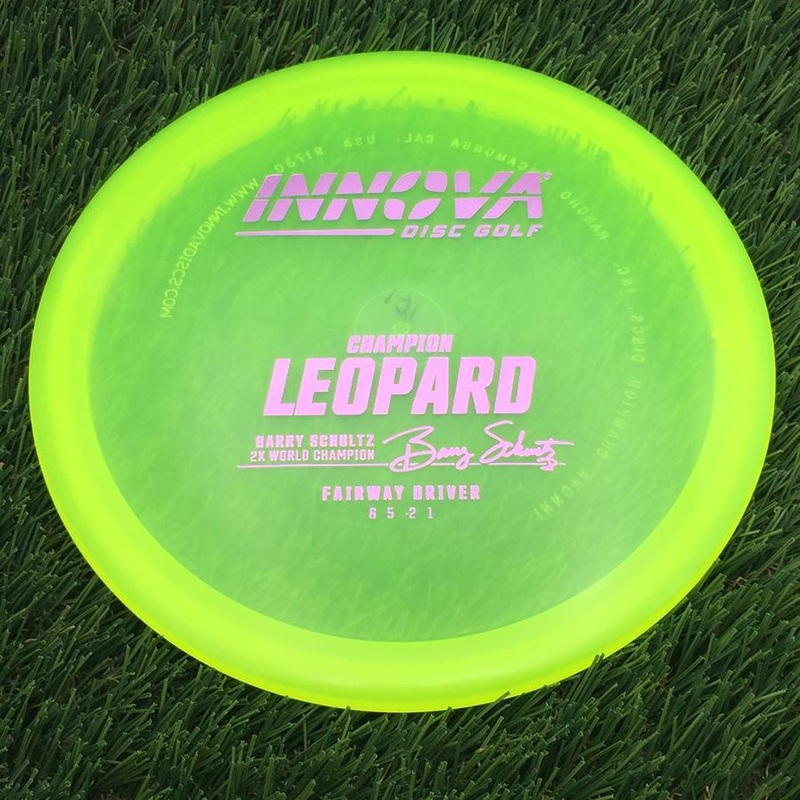 Innova Champion Leopard with Burst Logo Barry Schultz 2X World Champion Stamp – 172.44g – Yellow