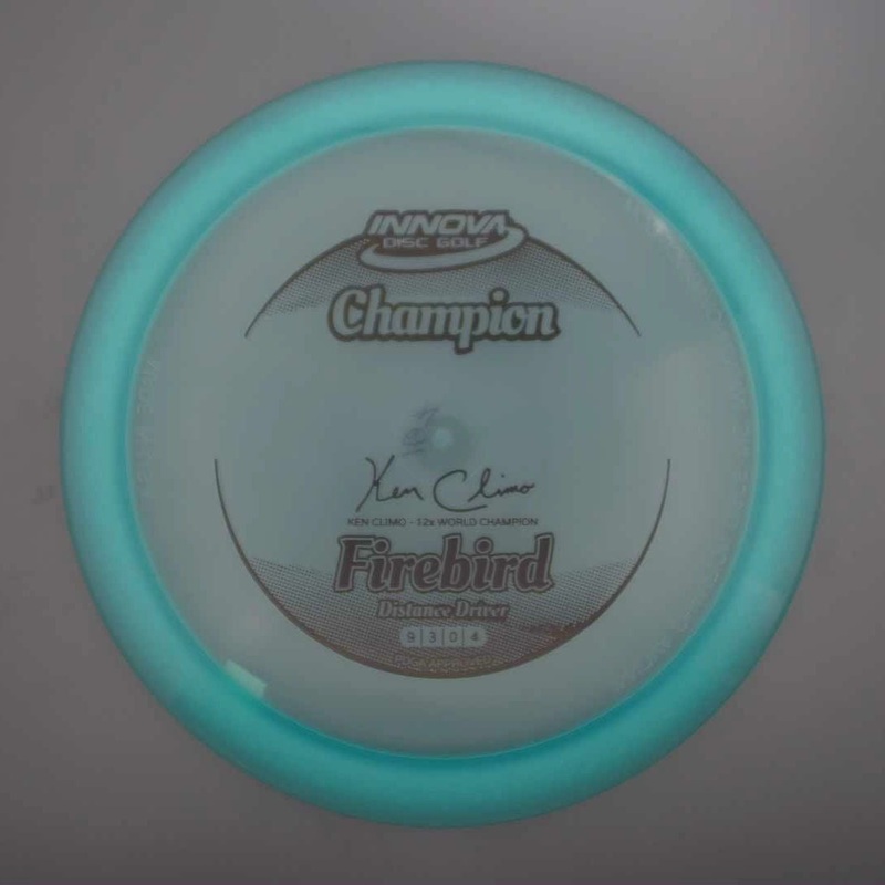 Innova Champion Firebird with Ken Climo – 12x World Champion New Stamp Stamp – 168.8g – Turquoise Blue