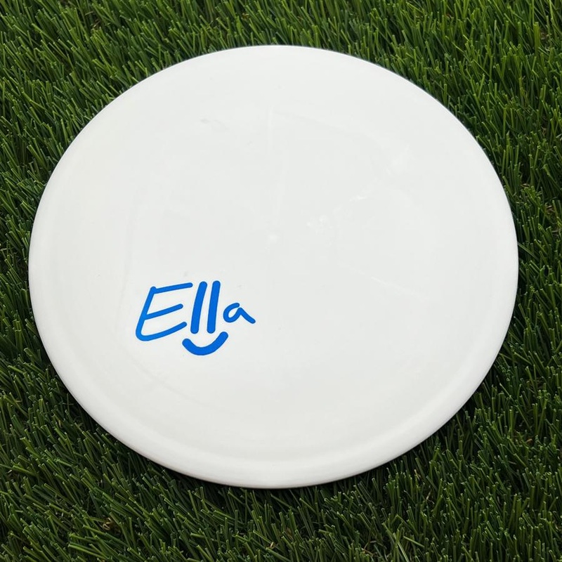 Discmania D-Line Flex 2 Glow FD with Ella Smiley Face – Ella Hansen Stamp – 175.6g – White