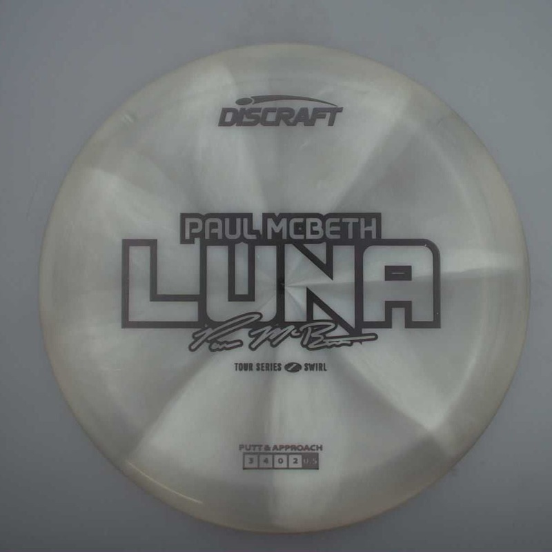 Discraft Elite Z Swirl Luna with Paul McBeth 2025 Tour Series Stamp – 172g – Grey