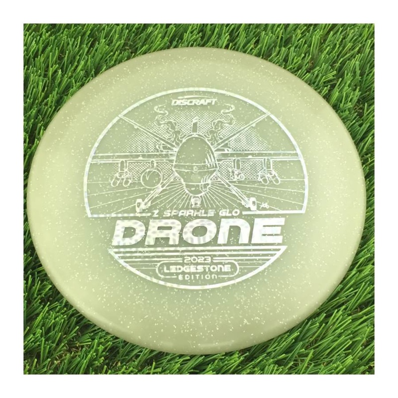 Discraft Elite Z Sparkle Glow Drone with 2023 Ledgestone Edition – Wave 2 Stamp – 180g – Translucent Grey