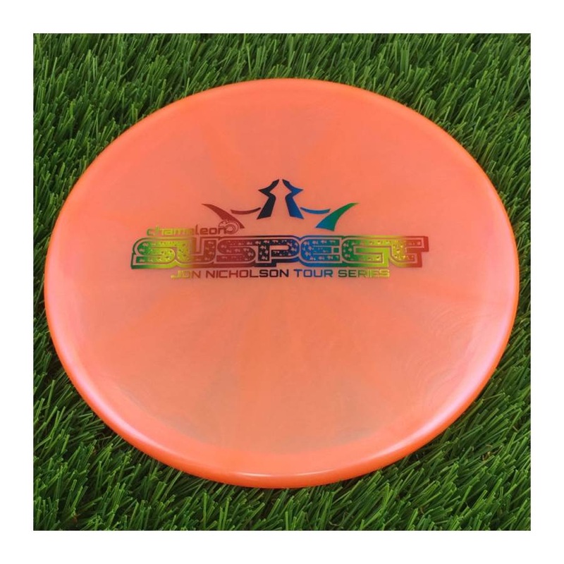 Dynamic Discs Lucid Chameleon Suspect with Jon Nicholson Tour Series 2022 Big Bar Stamp – 176g – Translucent Orange