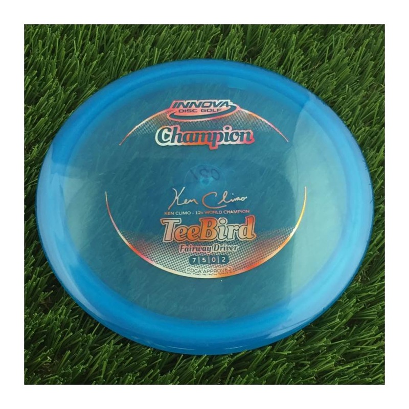 Innova Champion Teebird with Ken Climo – 12x World Champion New Stamp Stamp – 160g – Translucent Blue