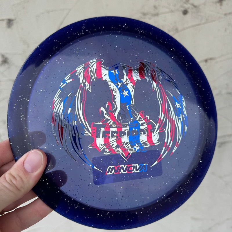 Auction! Jan ’24 – Innova Champion Metal Flake Teebird3 with Paul McBeth 2017 Tour Series TeeBird3 Stamp – 175g – Translucent Purple
