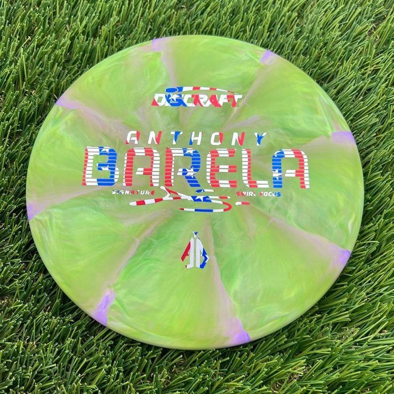 Discraft Crazy Tough CT Swirl Focus with Anthony Barela Signature – AB Stamp – 174.3g – Muted Pond Green