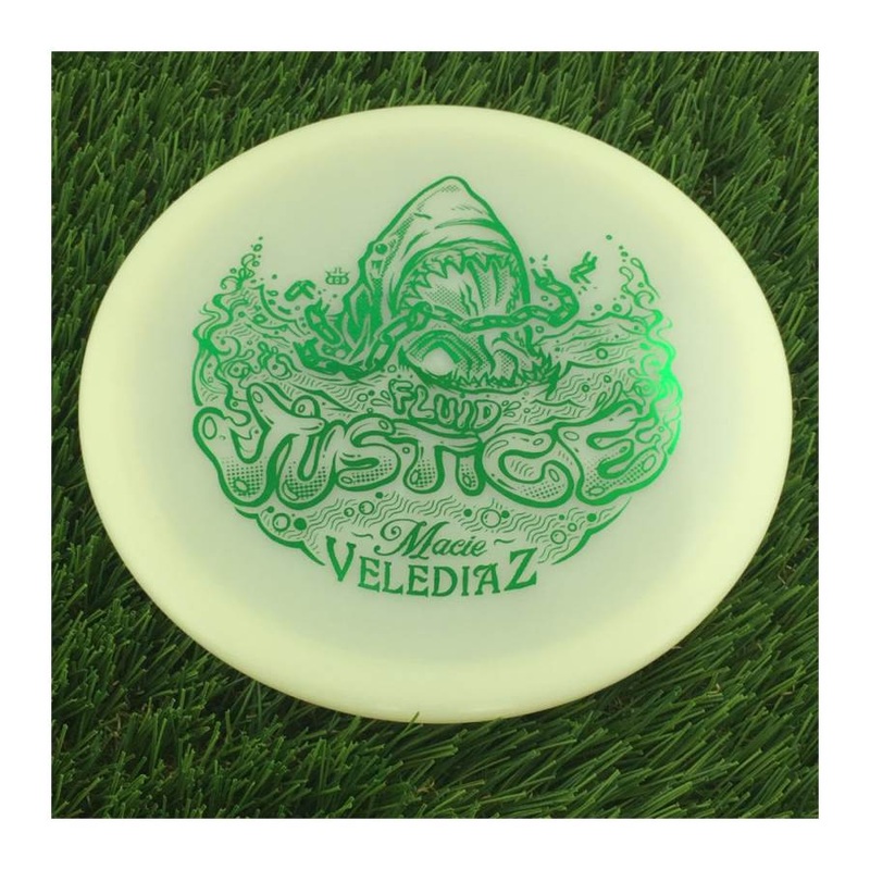 Dynamic Discs Fluid Justice with Macie Velediaz Jaws & Chain Team Series 2023 Stamp – 173g – Translucent White