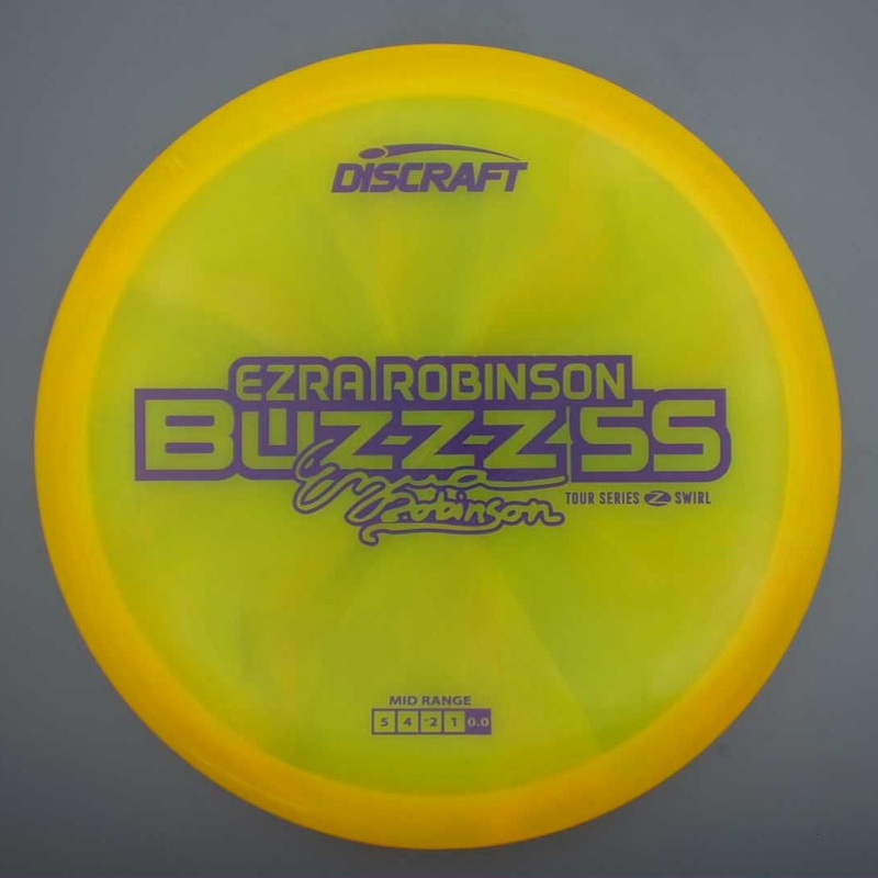 Discraft Elite Z Swirl BuzzzSS with Ezra Robinson 2025 Tour Series Stamp – 181.1g – Yellow