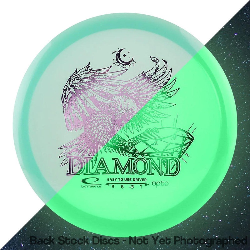 Latitude 64 Opto Moonshine Glow Diamond Fairway Driver with Opto Moonshine Glow Logo Stock Stamp [Back Stock Inventory – Disc and Stamp Color WILL VARY]