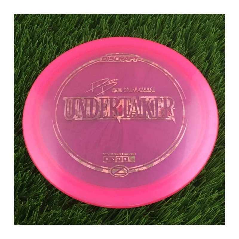 Discraft Elite Z Undertaker with PP 29190 5X Paige Pierce World Champion Stamp – 169g – Translucent Pink