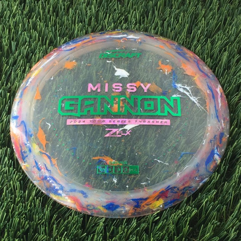 Discraft Jawbreaker Z FLX Thrasher with Missy Gannon 2024 Tour Series Stamp – 174g – Translucent Orangish Pink
