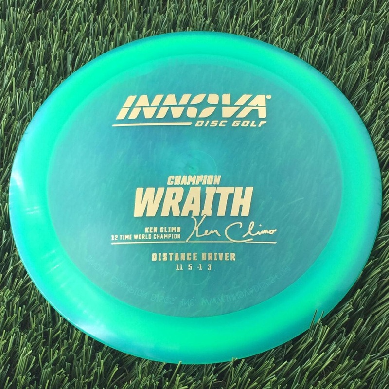 Innova Champion Wraith with Ken Climo 12 Time World Champion Burst Logo Stamp – 171g – Translucent Teal Blue