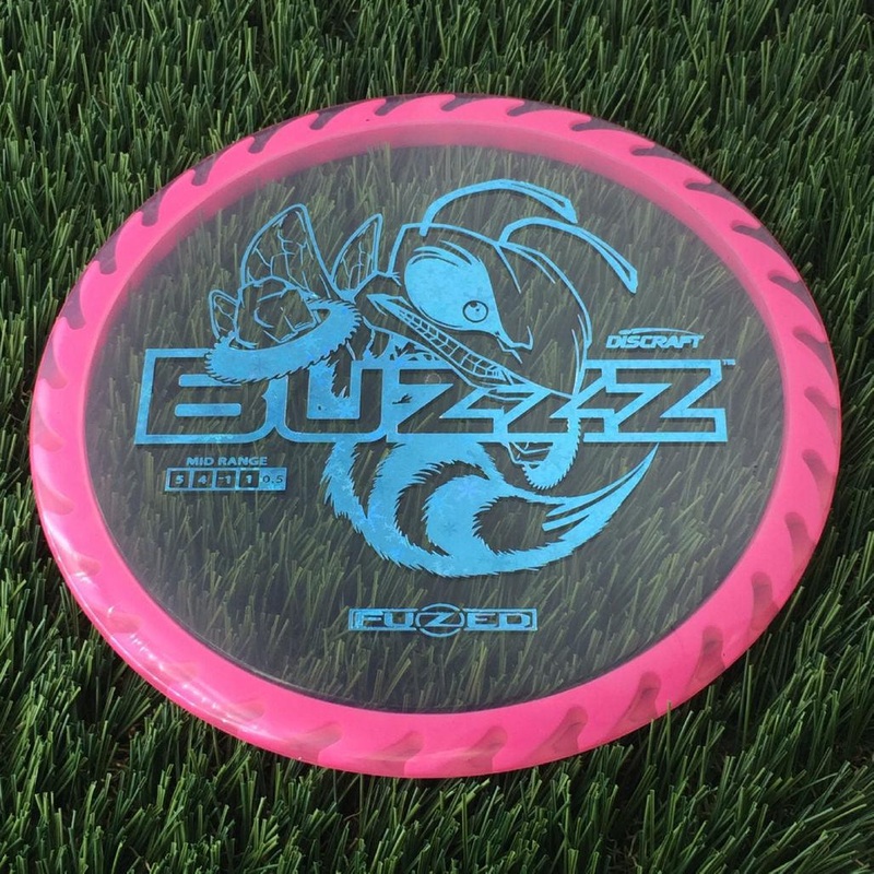 Discraft Elite Z FuZed Line with Saw Pattern Buzzz with Big Bee with Saw Blade – “Buzzzsaw” Stamp – 180g – Translucent Light Pink