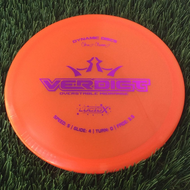 Dynamic Discs Lucid-X Glimmer Verdict with Chris Clemons Signature Team Series 2023 Stamp – 173g – Translucent Orange