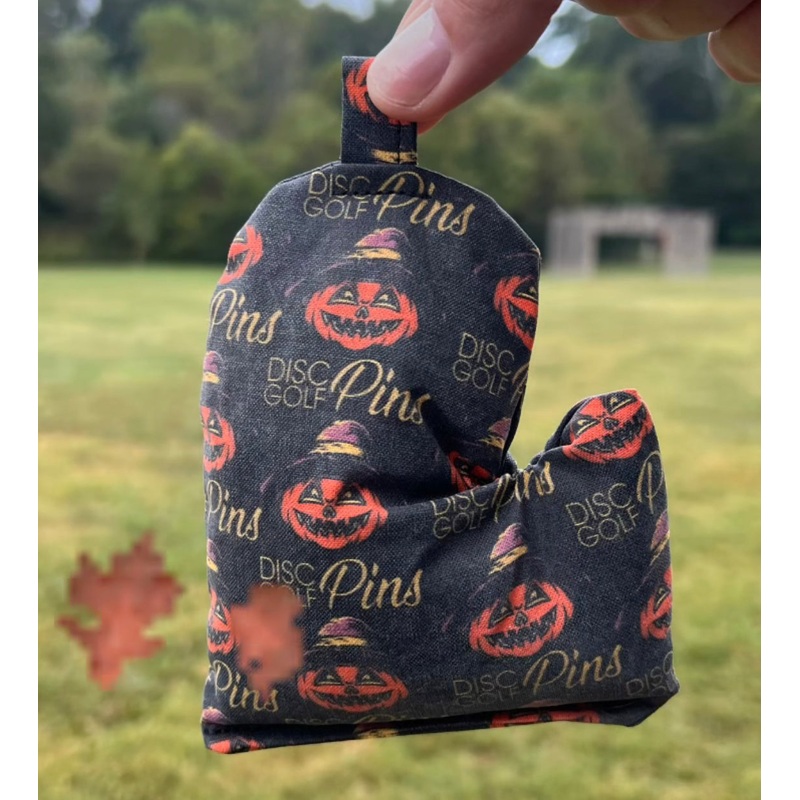 Halloween Pumpkin Disc Golf Pins Mitten Bag