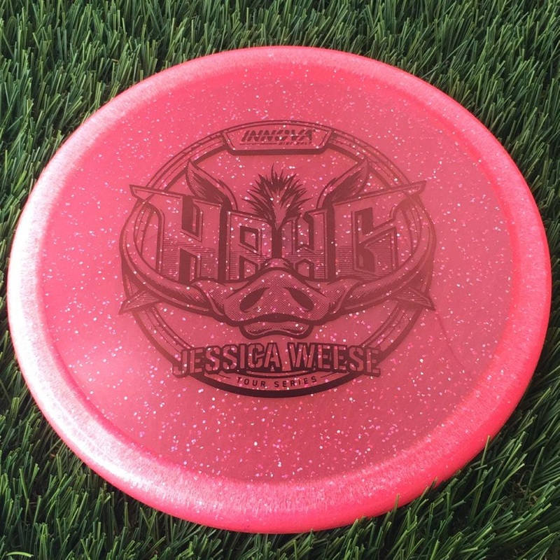 Innova Champion Metal Flake Hawg with Jessica Weese 2024 Tour Series Stamp – 175g – Translucent Pink