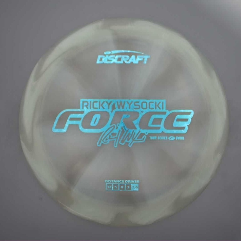 Discraft Elite Z Swirl Force with Ricky Wysocki 2025 Tour Series Stamp – 175.8g – Grey