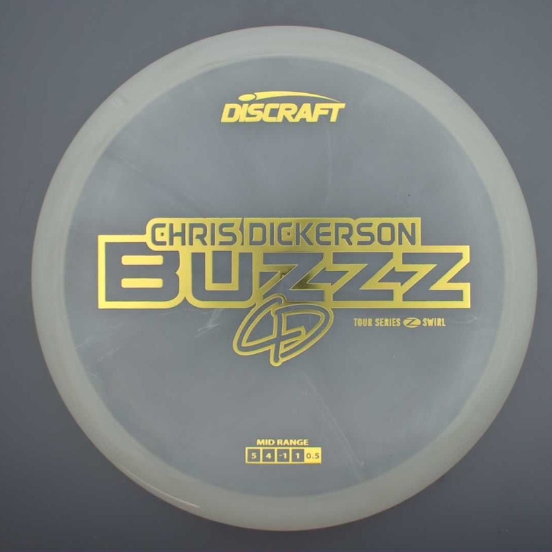 Discraft Elite Z Swirl Buzzz with Chris Dickerson 2025 Tour Series Stamp – 177.2g – White